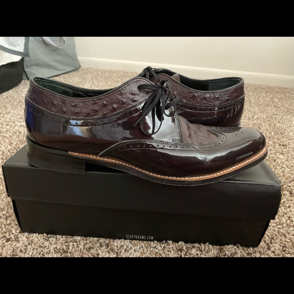 Mens Stacey Adams Maroon Dress Shoes